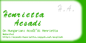 henrietta acsadi business card